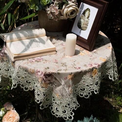 European square tablecloth small lace table cloth decorative bedside table cover cloth refrigerator washing machine dust cover