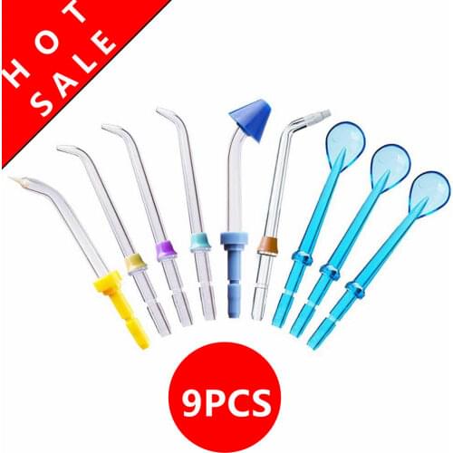 9Pcs Water Flosser Oral Dental Irrigator Extra Replacement Jet Tip Nozzle for WP-100 WP-450 WP-250 WP-300 WP-660 WP-900