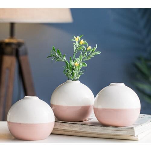 Nordic ins ceramic vase living room mini flower arrangement hydroponic green plant vase flower desktop dried flower decoration