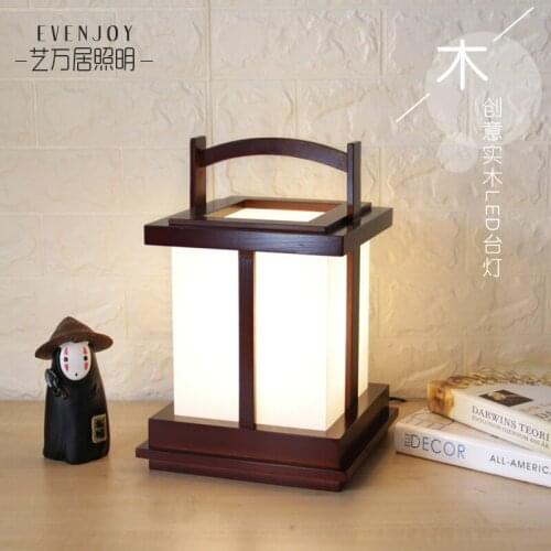 Chinese classical wooden decorative desk lamp desk bedside Hotel LED light supply light support Huabei