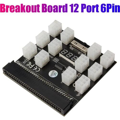 Breakout Board 12 Port 6Pin LED Display Power Module Server Card Adapter for HP 1200W 750W PSU GPU Miner Mining BTC ETH