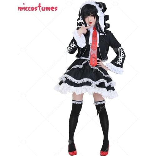 Celestia Ludenberg Cosplay Costume Lolita Dress with Petticoat and Hair Band