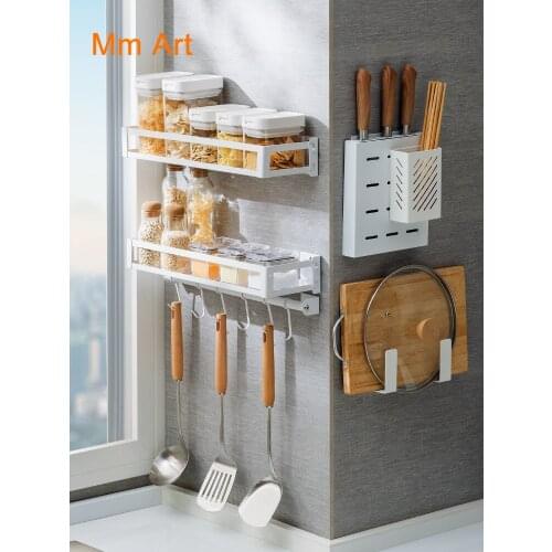 Stainless Steel Kitchen Storage Rack Punch-Free Wall-Mounted Household Knife Holder