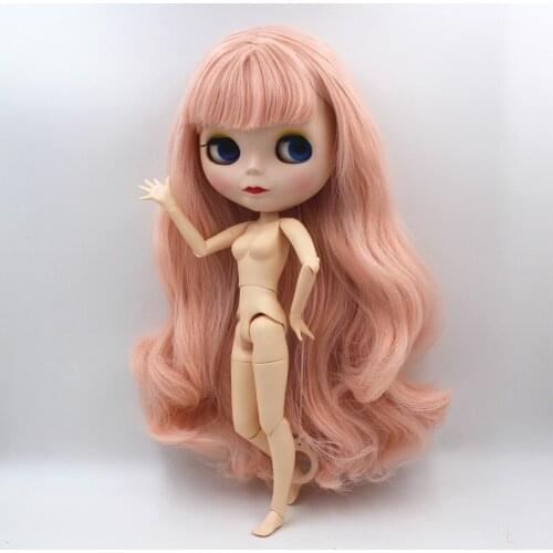 Blygirl,Blyth doll,Peach pink bangs, new doll, 19 joints, frosted shell, 1/6 doll, naked doll, can change body