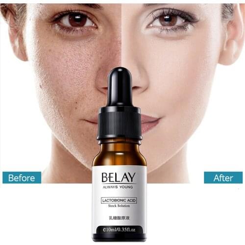 Lactobionic Acid Face Serum Anti-Aging Wrinkles Essence Exfoliating Shrink Pores Anti-Oxidation Lift Firming Remove Fine Lines
