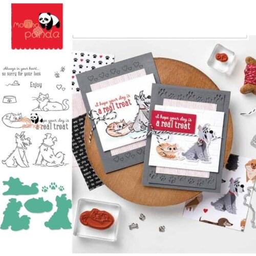 DOG Metal Cutting Dies and Stamps DIY Scrapbook For Card Making Embossing Die Cuts Stencil Template New 2021 Craft Stamps