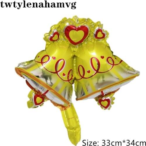 MINI New Yellow Bell Green Small Tree Foil Balloon Merry Christmas Decoration Inflatable Air Ball Party Supplies Toys