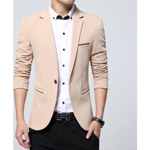 2019 New Arrival Mens Business Causal Suit Mens Long Sleeve Pure Color Suit Blazers Jacket Coat Asian Size 5XL