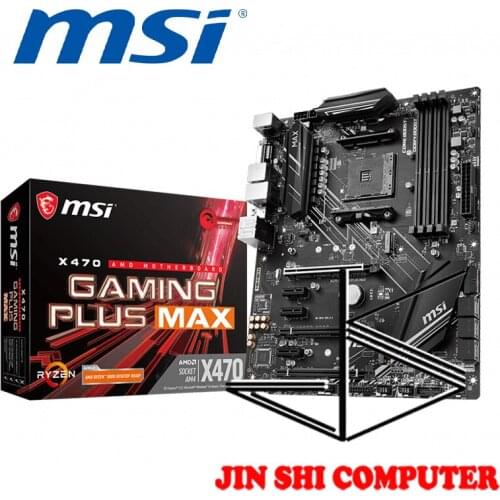 NEW MSI X470 GAMING PLUS MAX GAME IN STYLE AMD Ryzen™ Socket AM4 Supports DDR4 Memory, up to 4133(OC) MHz TURBO M.2 PCI-E