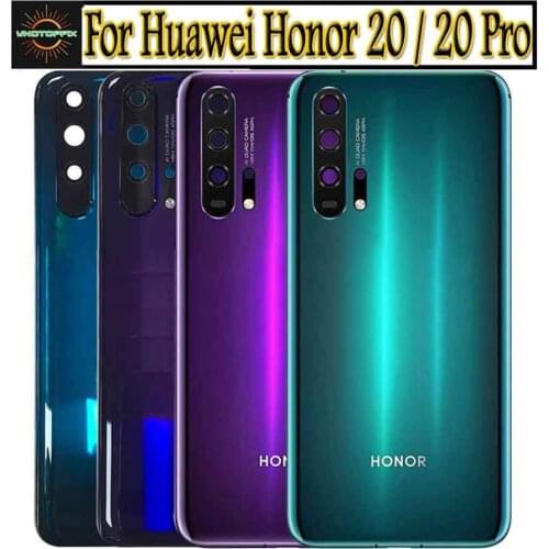 New For 6.26" Huawei Honor 20 Pro Battery Cover Back Panel Honor 20 Battery Cover Back Cover Glass Door Housing Case With lens