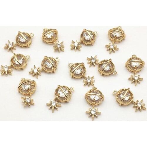 New Arrival! 22x12mm 50pcs Cubic Zirconia Copper Charm for Handmade Necklace Earring DIY Parts,Jewelry Findings & Components