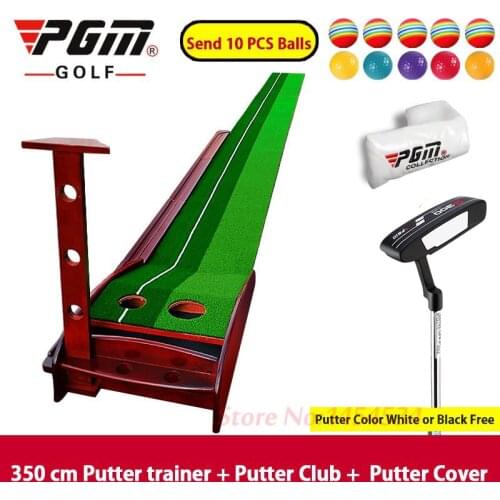 Wholesale Indoor Solid Wood Golf Putting Green Practice Swing Trainer Club Suit Mat Fairway 3/3.5 Meters Exerciser Set Ball PGM