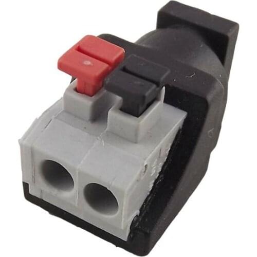 2x CCTV DC Power 5.5x 2.5mm Female Jack Push Type Spring Terminal Quick Connector Camera