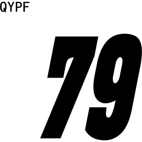 QYPF 13.3CM*14CM IVivid Number 79 Vinyl Retro-reflective Car Sticker Decal Black/Silver Graphical C15-0591