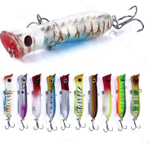 1Pc 3D Eyes Fishing Lure 8cm 11g Pesca Fish Lifelike Popper Lures Wobbler Isca Artificial Hard Bait Swimbait Fishing Accessories