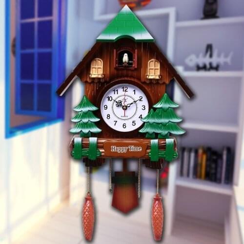 Crafts Arts Home decoration A pig Paige cuckoo clock cuckoo clock children bedroom watch cartoon bird creative clock