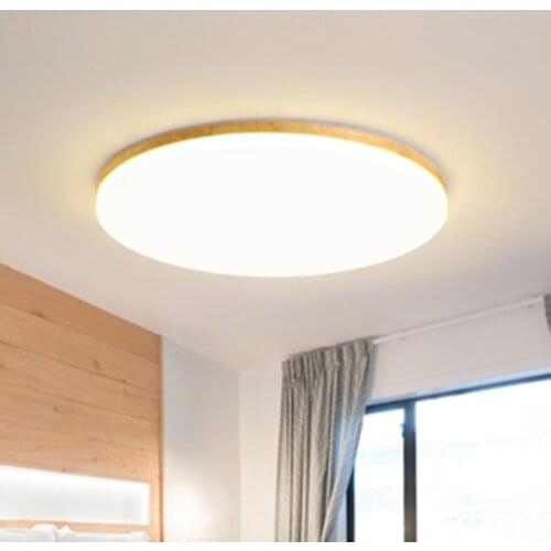 Nordic Ultra-thin LED Ceiling Lamp Round Simple Modern Ceiling Lights Bedroom Living Room Lamp Japanese Wood Balcony Study Lamp