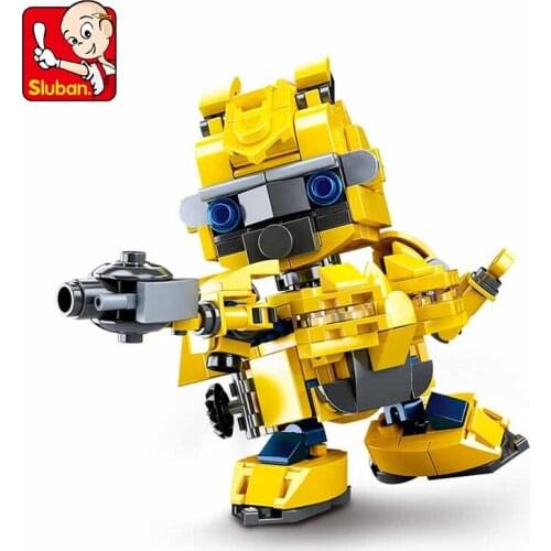 Sluban Bumblebee Q Version Transformers Series Boys And Girls Building Block Model Toys Small Dolls Educational Childrens Gifts