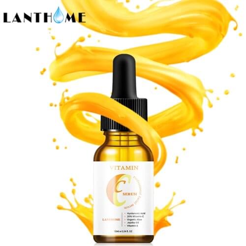 LANTHOME Natural Vitamin C Serum for Face Skin Care with Hyaluronic Acid Essence Vitamin E Facial Serum Whitening Anti-Aging