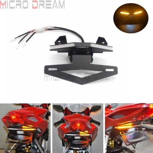 Tail Tidy Fender Eliminator Motorcycle Amber LED Turn Signal Light Number Plate Bracket Kit For MV Agusta Brutale 675 2013-2019