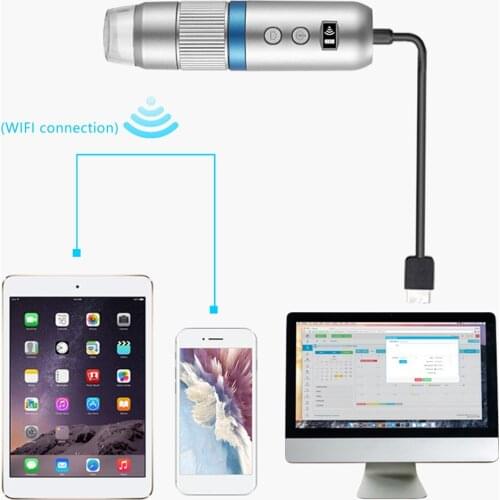 MS4 WiFi Video Microscope With 8 LED 1080P 1000X 37DB HD White Electronic Digital Microscope For Android IOS PC