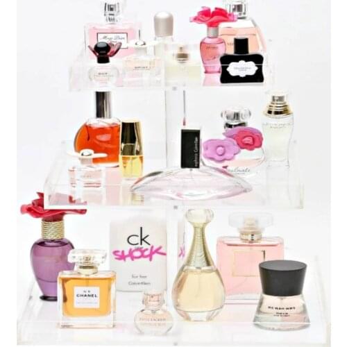 YAGELI Handmade Perfume Display Tray Acrylic Large Vanity Trays Perfume Holder Organizer For Table Cabinet Bathroom Kitchen Coun