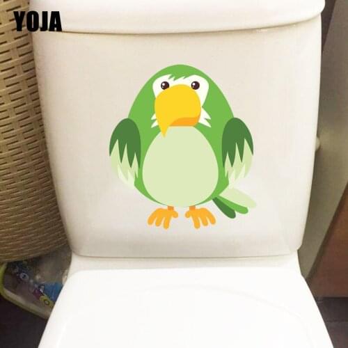 YOJA 21.4X23.9CM Cartoon Cute Brid Wall Decal Toilet Sticker Living Room Home Decor T3-1216