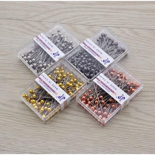 1Box DIY Craft Sewing Accessories 4Colors Round Pearl Head Multipurpose Dressmaking Pins Stitch Tools Positioning Needles