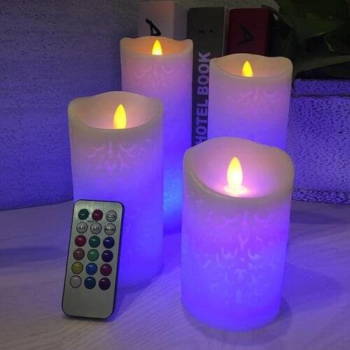1 Pcs Dancing Flame LED Candle Lights, RGB Flameless Candles Light Paraffin Wax Candle Light with 18-Key Remote Control