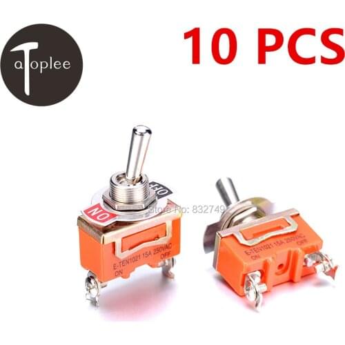 10 PCS KN1021 Touch On Off Switch 250V 15A Mini 2 Pins Toggle Switch For Conlling the Circuits of AC or DC