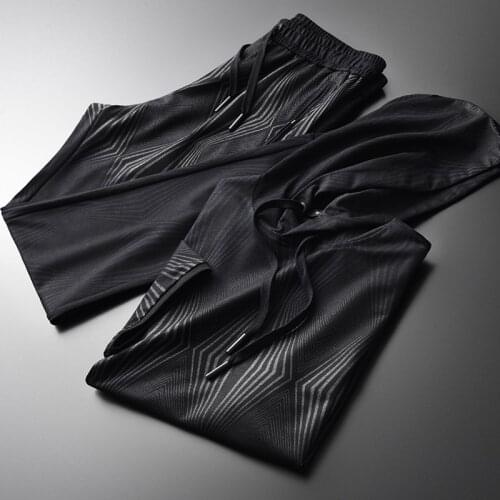 21C Summer Mens Sets (t-shirt+pants) Luxury Gradient Geometry Printed Short Sleeve Men Sets Plus Size 3XL 4XL Hooded Man Sets