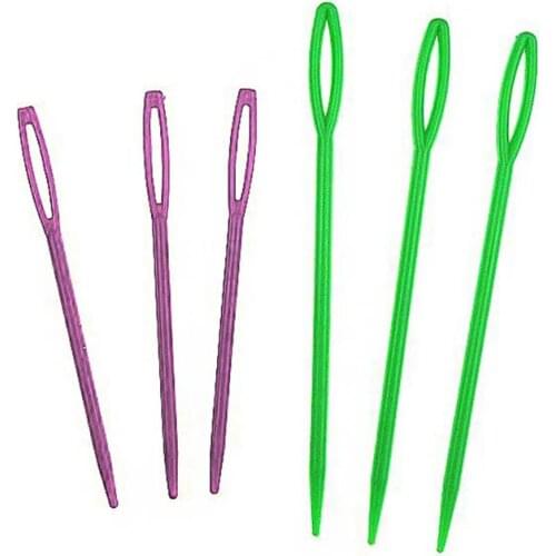 6pcs Large-Eye Plastic Needles Weaving Sewing Knitting Needles Colorful Sewing Supplies Dropshipping
