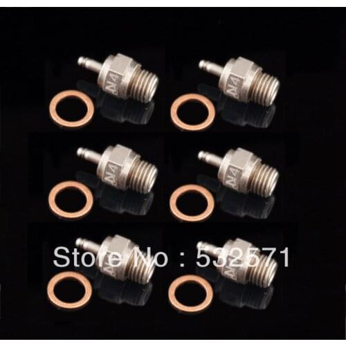 6PCS NEW HSP Original Parts Nitro 18 21 Hot Engines Super Platinum/Iridium Spark Glow Plug For RC Model Nitro Car 70117 N4 No.4