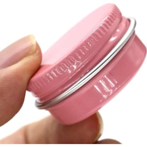 Lot of 100pcs 10ml 15ml 30ml Aluminum Jars Lip Balm Pots 10g 15g 30g Cosmetic Container pink Tins wholesale