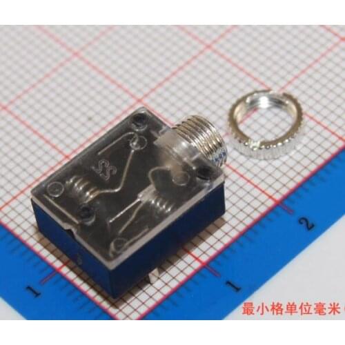 Free Shipping 100PCS/Lot PJ-324M 3.5MM Stereo Audio Socket/Jack Connector with nut 5Pin PCB Panel Mounting for headphone