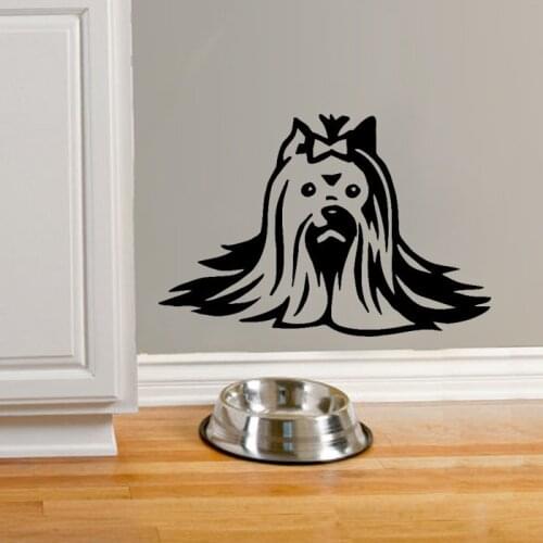 Free Shipping Yorkie Wall Decal Sticker Yorkshire Terrier Dog Beauty Special Designed Cute Wall Decal Mural Bedroom Decor WM161
