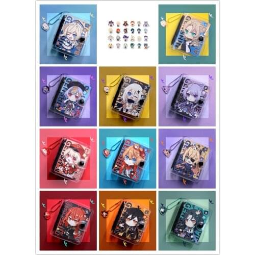 HOT Genshin Impact Diluc Barbatos Zhongli PVC Mini Loose Leaf Diary Book Notebook Spiral Binder Index Page Dividers Stationery