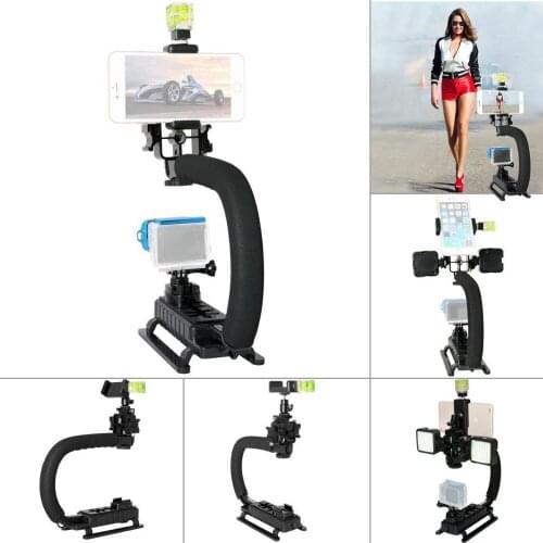 C Stabilizer Bracket Low Position Shooting Rig w/3 Axis Hot Shoe Bubble Level