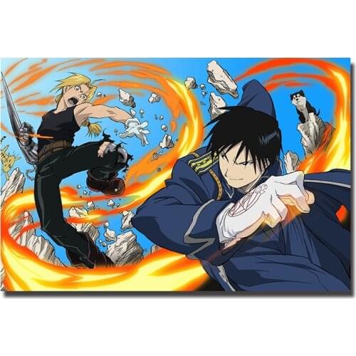 Fullmetal Alchemist Japan Anime Poster Edward Alphonse Winry Roy Von Art Prints Silk Canvas For Wall Pictures Room Decoration-4