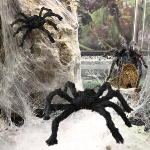 Halloween Decoration Props Horror Giant Black Plush Spider Toy Ornament Party Haunted House Decor Peluche Funny Kids Toys