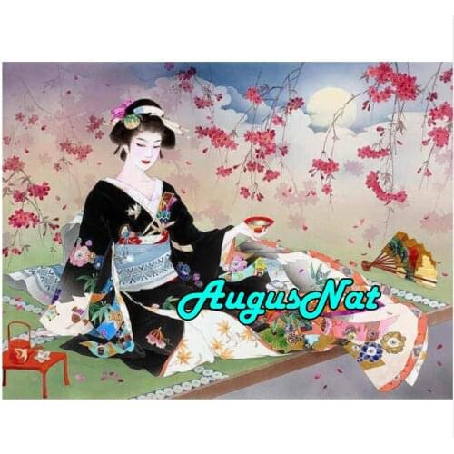 Diy 5d diamond mosaic geisha daimant painting japanese woman diamand dotz beads puzzle picture fantasy embroidery cross stitch