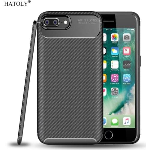 For Apple iPhone 7 Plus Case Cover Luxury Soft Silicone Anti-knock Bumper Carbon Fiber Back Phone Case For iPhone 7 Plus Cases