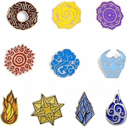 10 styles logo Enamel Pin Family emblem Totems sunlight water cloud fire stars crystal cluster Lapel Brooch clan insignia badge