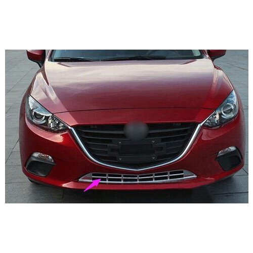 Chrome Front Lower Bottom Grille Grill frame vent Trim 1pcs For Mazda 3 Axela M3 2014 2015