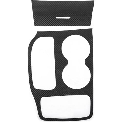 Carbon Fiber Black Car Gear Shift Box Water Cup Holder Cover Stickers Accessories For Jeep Grand Cherokee
