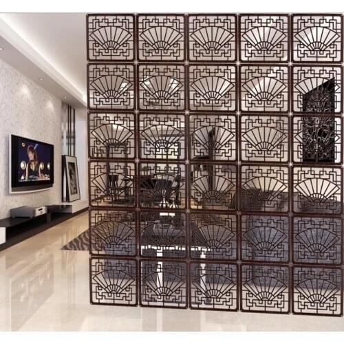 Living room wall panels divider classical imitation wood carved folding screen porch fashion office bedroom wall hanging