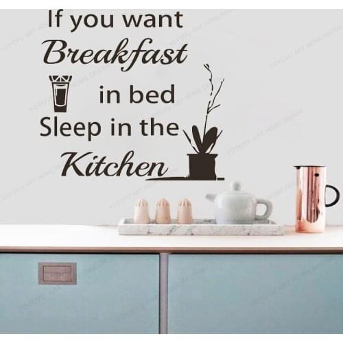 Kitchen Wall Stickersleep In The Kitchen Quote Sayings Vinyl Wall Decals Orange Juice Decorative Wall Stickers HJ194