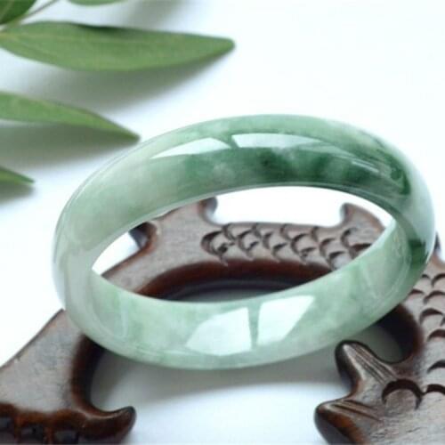 Natural Myanmar female authentic Imperial Concubine bracelet floating flowers full of green ice waxy jade bracelet