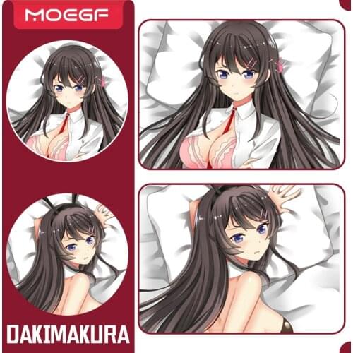 Anime JK Rascal Does Not Dream of Bunny Girl Senpai Sakurajima Mai Dakimakura Body Pillow Cover Case Hugging Pillow