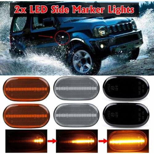 Pair Led Side Marker Flowing Turn Signal Lamp Dynamic Blinker for Suzuki Jimny B64W JB74 JB23 JB64 For Mazda AZ off-road JM23W